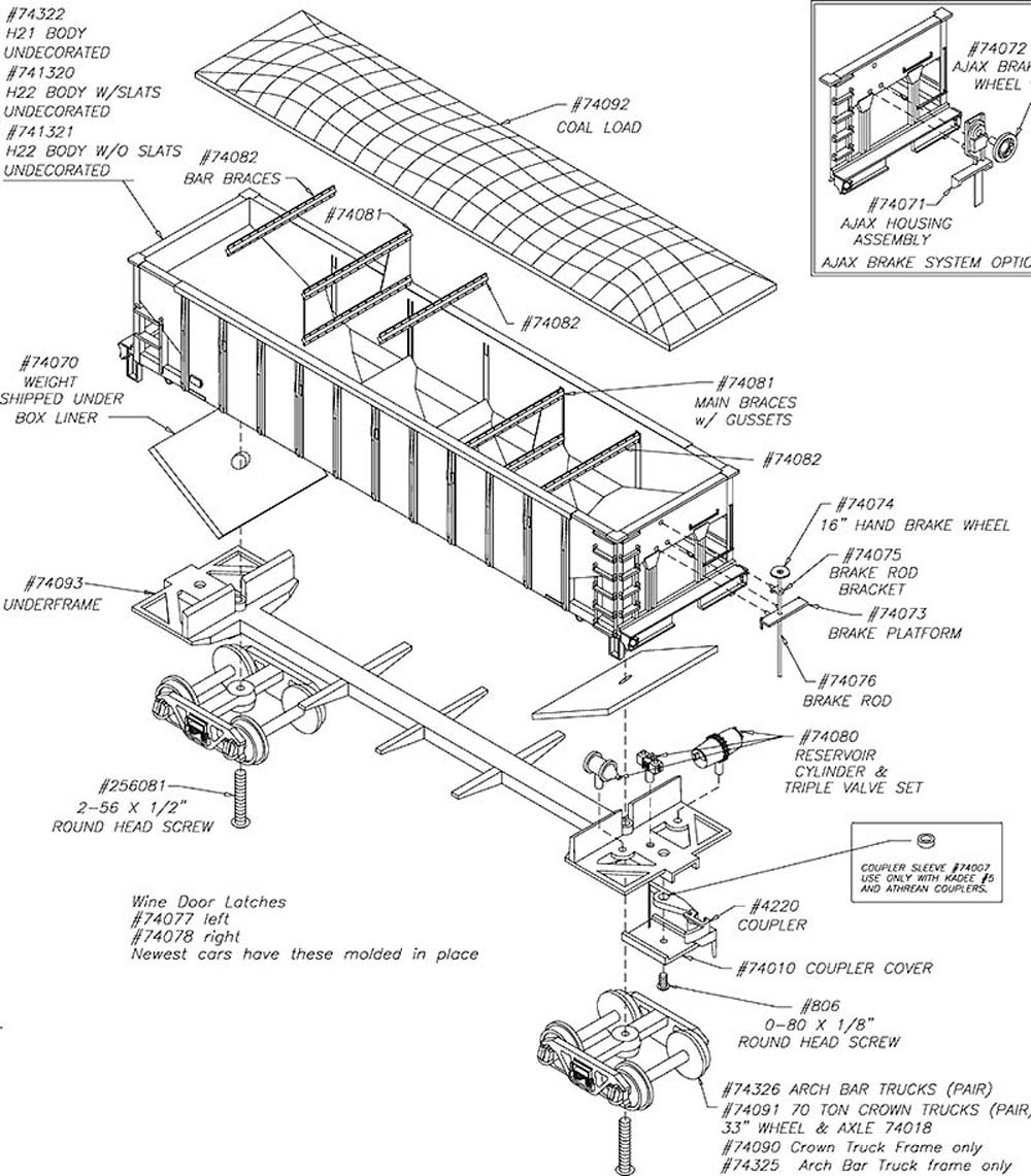 Exploded view drawings PRR H21a 4-Bay Hopper (JPG image)